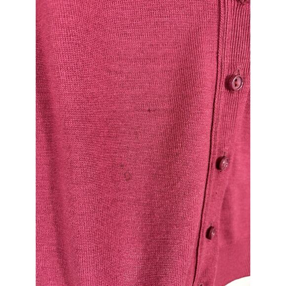 Moffat Woolens Cardigan Sweater Womens Medium Wool Maroon VNeck Grandpa Scotland - Picture 6 of 8